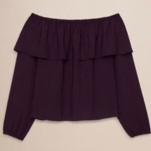 Wildred | Maroon Off the Shoulder Long Sleeve Top